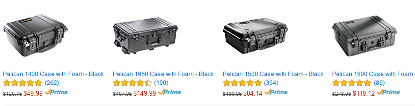 Save on select Pelican cases – Prices start at $49.99! Camera, Gun, Equipment, Multi-Purpose!