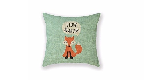 Super Cute Fox “I Love Reading” 18×18 Pillow Case Just $2.43!!