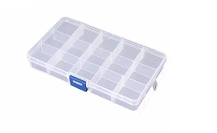 Clear Adjustable Organizer Box With 15 Compartments Only $1.95 Shipped! Great for Crafts or Fishing!