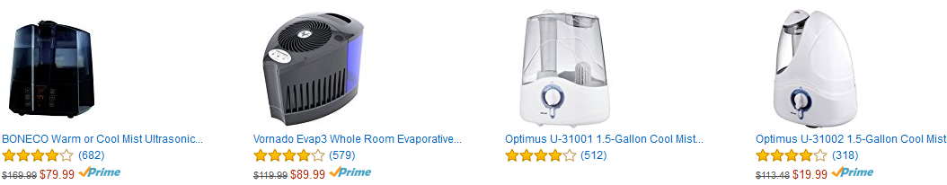 Save up to 55% on Select Humidifiers! Prices start at $19.99!