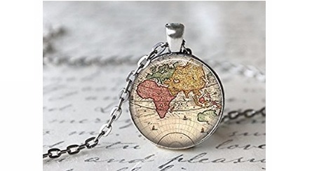 Antique World Map Globe Necklace Only $2.50 + FREE Shipping!