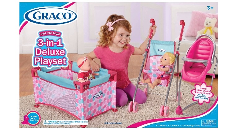 Graco 3-in-1 Deluxe Doll Playset Only $25!!