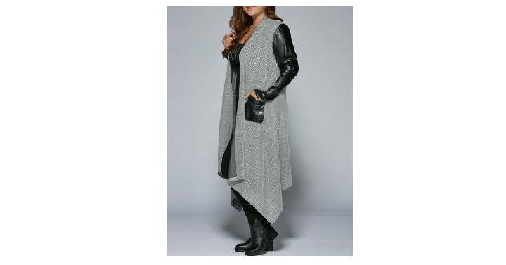Women’s Plus Sized Patchwork Asymmetrical Coat for only $8.23 Shipped! (Reg. $20.50)