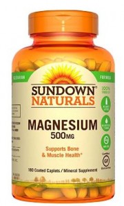 Sundown Naturals Magnesium 500 mg, 180 Caplets – Only $3.73!