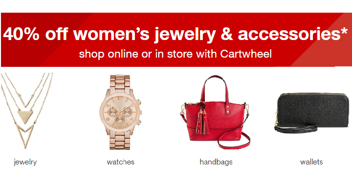 Wow! Target: Take 40% off Women’s Jewelry, Watches, Handbags & Wallets! (Today, Dec. 16th Only)