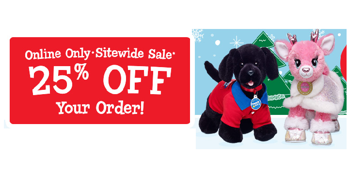 Build-A-Bear: Take 25% off Your Entire Purchase! Grab the Santa for only $7.50 or Frosty the Snowman Only $11.25!