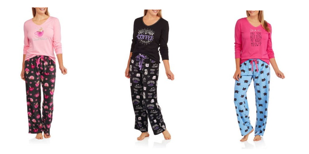 Women’s Knit Sleep Top and Microfleece Sleep Pant 2 Piece Sleepwear Set Just $8.50!