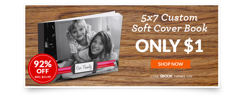 5X7 Photo Book Only $1 + $4.99 Shipping