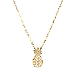 Handcrafted Brushed Metal Pineapple Fruit Necklace – Just $11.99!