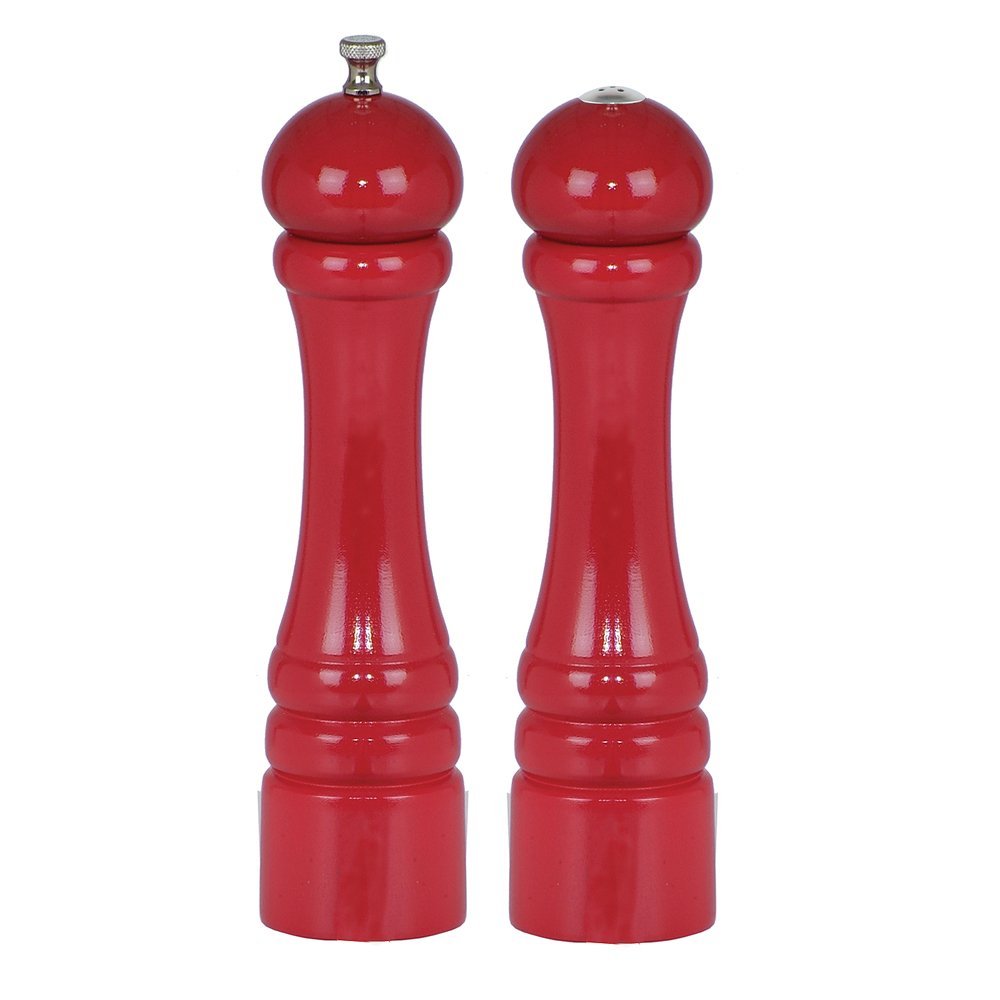 Chef Specialties 10 Inch Imperial Pepper Mill and Salt Shaker Set – Candy Apple Red – Just $22.01!