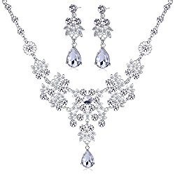 Rhinestone Crystal Pendant Necklace & Earrings Set – Just $8.49!
