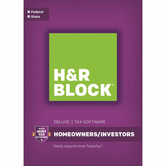 H&R Block Tax Software Deluxe: Homeowners/Investors Federal and State – Just $34.99!