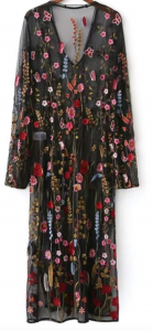 Mesh Floral Embroidered Dress Just $18.48!