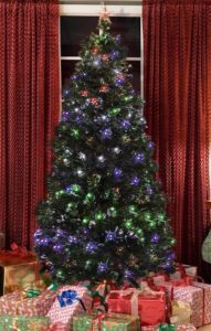 Pre-Lit  7′ Artificial Christmas Tree w/ LED Multicolor Lights & Stand Just $74.95!