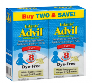 Advil Infants’ Fever Reducer/Pain Reliever 50mg Ibuprofen Concentrated Drops 2-Pack Just $6.05!