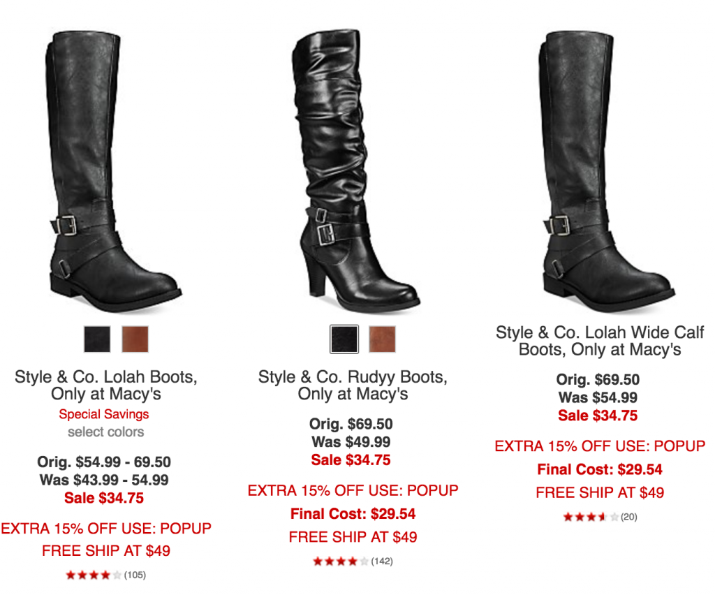 Women’s Boots As Low As $24.50 Plus An Additional 15% Off At Macy’s!