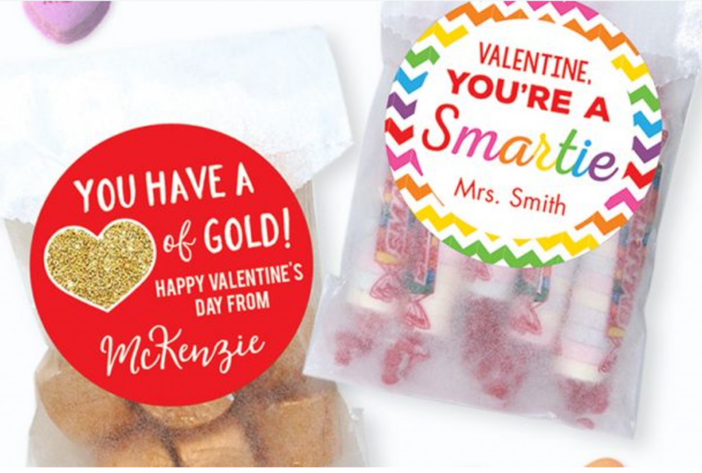 Set of 24 Valentine Stickers & Glassine Bags Just $7.95!
