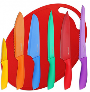 Utopia Kitchen Non-Stick Color-Coded Knife Set and Cutting Board Just $10.00!