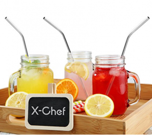 X-Chef Stainless Steel Bendy Drinking Straws 4-Pack Just $5.99!