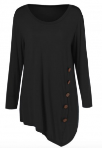 Plus Size Inclined Buttoned Blouse Just $5.25 Shipped!