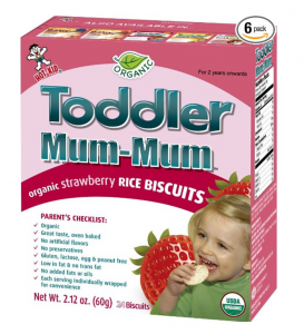 Toddler Mum-Mum Strawberry Flavor Organic Rice Biscuit 24-Count 6-Pack Just $8.77!
