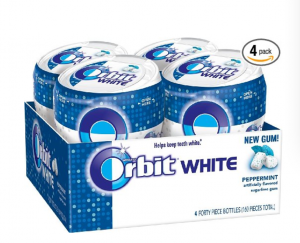 Orbit White  Sugarfree Chewing Gum Peppermint or Spearmint 40-count 4-pack Just $13.37!