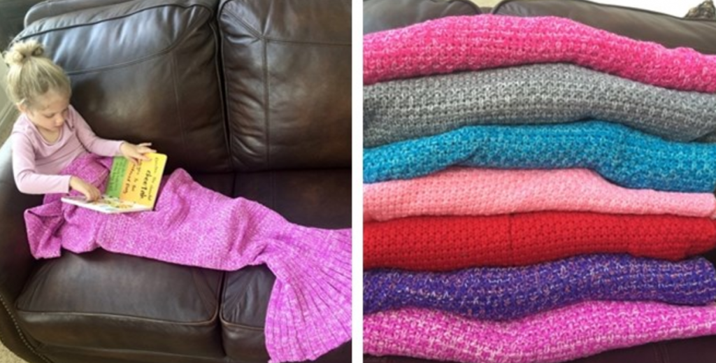 Kid’s Knit Mermaid Blanket In 7 Different Colors Just $19.99!