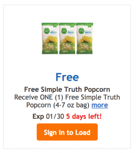 Coupon For FREE Simple Truth Popcorn at Ralph’s!