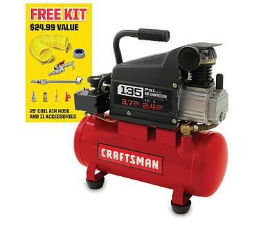 Craftsman 3 Gallon 1 HP Oil-Lubricated Air Compressor – Only $61.74!