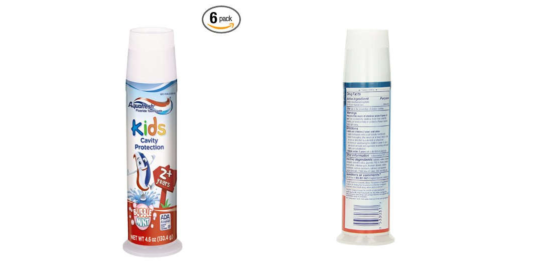Aquafresh Kids Bubblemint Toothpaste, 6-ct—$10.09! Just $1.68 EACH!