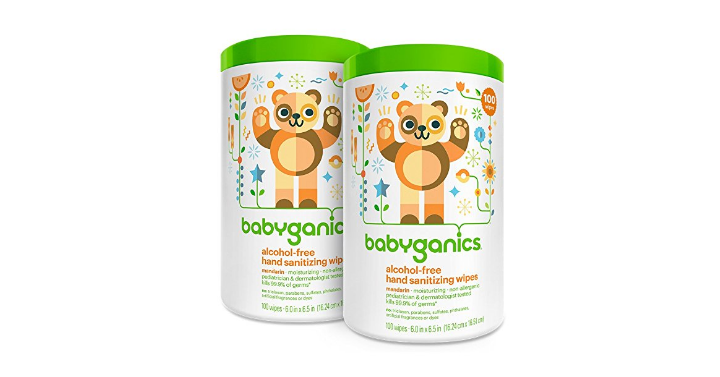 Babyganics Alcohol Free Hand Sanitizer Wipes 100 Count Canister (Pack of 2) Only $9.89 Shipped!