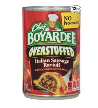 Chef Boyardee Big Overstuffed Italian Sausage Ravioli, 15 Oz (Pack of 12) – Only $9.12!