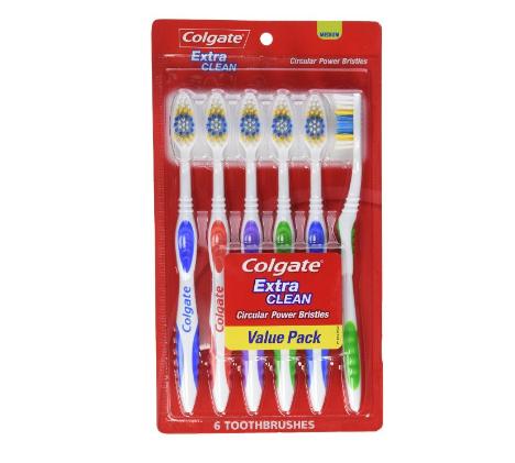 Colgate Extra Clean Toothbrush, Full Head, Medium, 6 Count – Only $3.74!