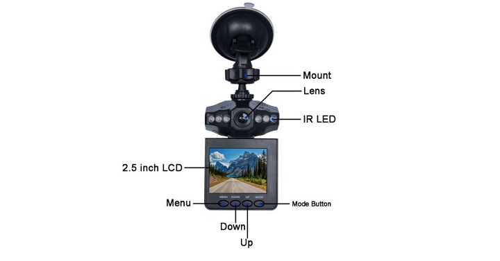 Auto Vehicle Night Vision Dashcam 2.4″ LCD Display HD Video Recorder Only $18.98 Shipped! (Reg. $59.99)