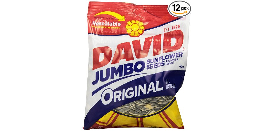 12-pack of David Jumbo Sunflower Seed 5.25 oz Bags—$9.96 Shipped!!