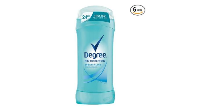 Degree Women Antiperspirant Deodorant Stick, Shower Clean 2.6 oz (Pack of 6) – Only $8.93!