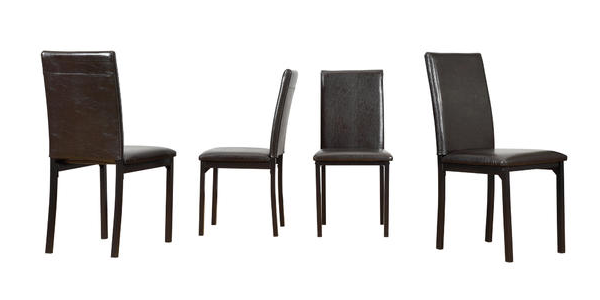 et of 4 Oxford Creek Mio Dark Brown Metal Upholstered Dining Chairs—$130.49 + $86.55 Back in Points!
