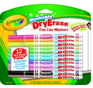 Crayola Washable Dry-Erase Markers 12 ct – $6.99!