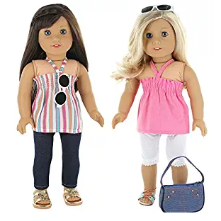 7 Piece Casual Everyday Outfit Set For 18 inch American Girl $12.95!
