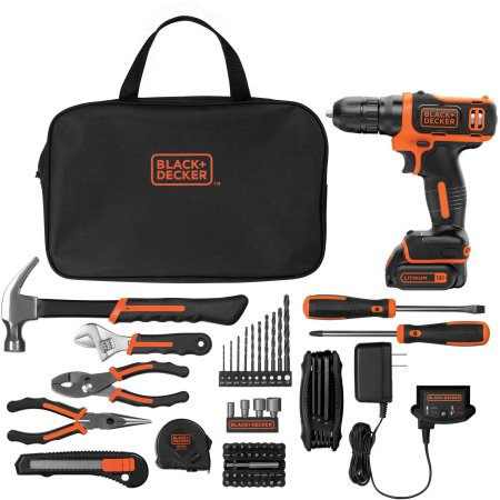 Black and Decker 12V MAX Lithium Ion Drill with 64-Piece Project Kit JUST $48.00!