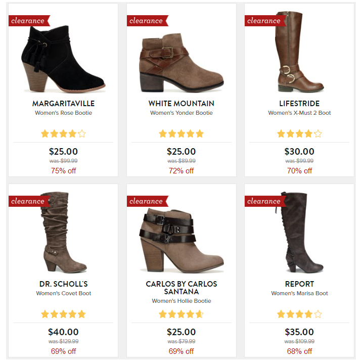 Famous Footwear: Women’s Boots on Clearance Starting at $25.00! (Reg $89.99)