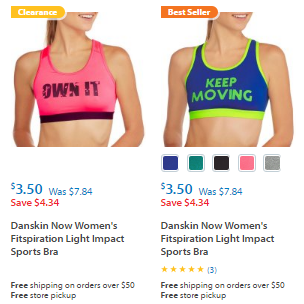 Danskin Now Women’s Fitspiration Light Impact Sports Bra Only $3.50 + FREE In-Store Pick up!