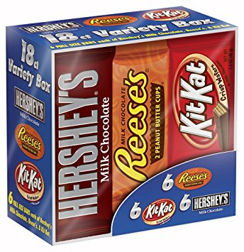Hershey’s Chocolate Variety Pack 18-Count $9.56 Shipped! Just $0.53 Per Candy Bar!