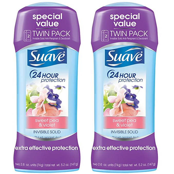 Suave Antiperspirant Deodorant 2.6oz (Sweet Pea & Violet) Only $2.12 Shipped – That’s $1.06 EACH!