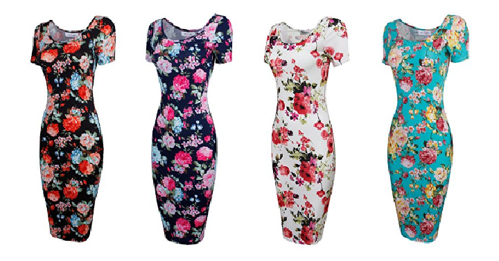 Tom’s Ware Women’s Floral Short Sleeve Midi Dress Starting at $14.99!