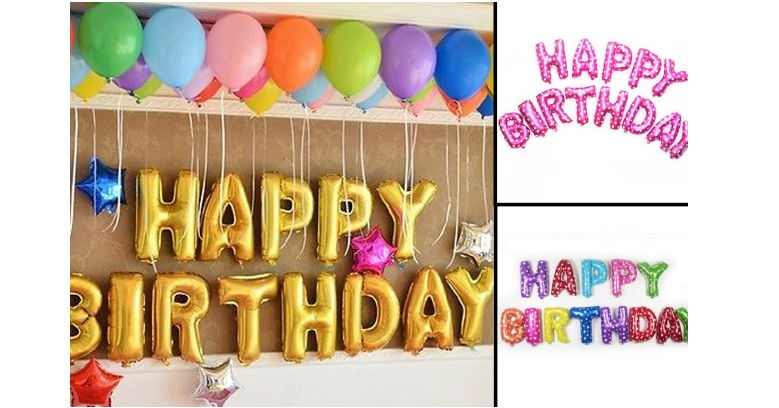 JUMBO Happy Birthday Balloon Set (4 Colors) Only $9.99!