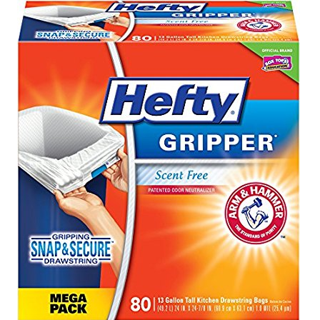 Hefty Gripper Trash Bags 13 Gallon 80 Count Only $10.63 Shipped!