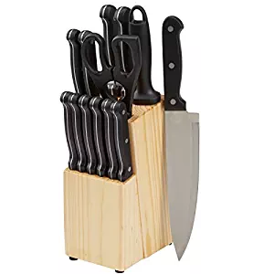 AmazonBasics 14 Piece Knife Set with Block Only $18.99!