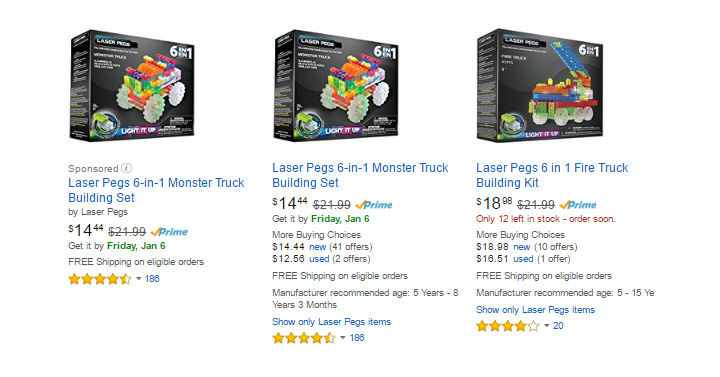 Highly Rated Laser Pegs Monster Truck Building Set Only $14.99 + Other Sets Marked Down on Amazon!