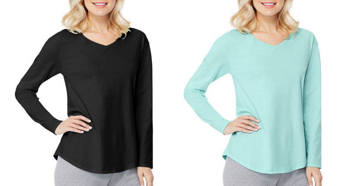 Walmart: Hanes Women’s Long Sleeve V-neck T-shirt Only $3.50!